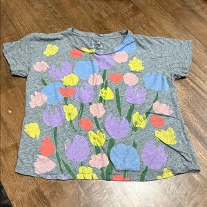 Michael de Feo for J. Crew Painted Tulips Cotton Modal Tee T-Shirt small AB